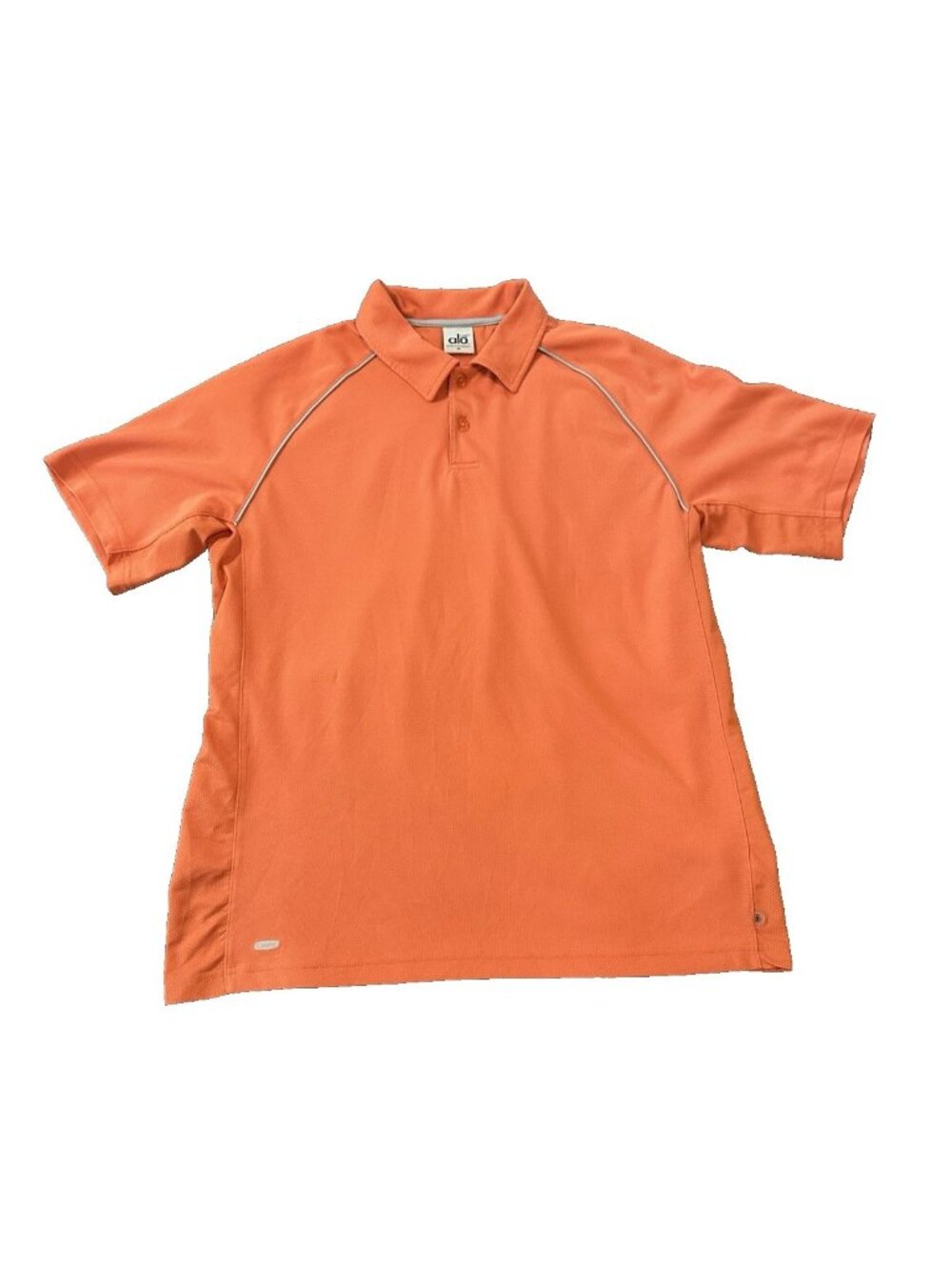 Alo Coolfit Performance Mens Polo M Orange Golf Athletic Moisture Wicking Tennis